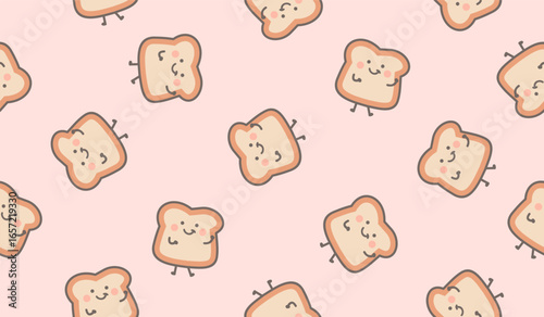 Cute toast pattern background vector design