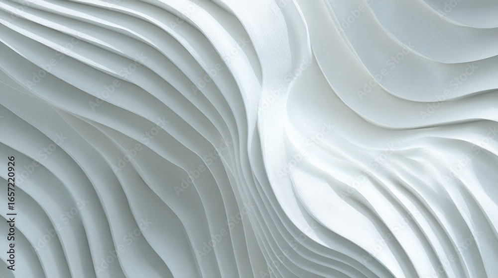 Obraz premium Abstract flowing white layers create a dynamic, organic, textured composition