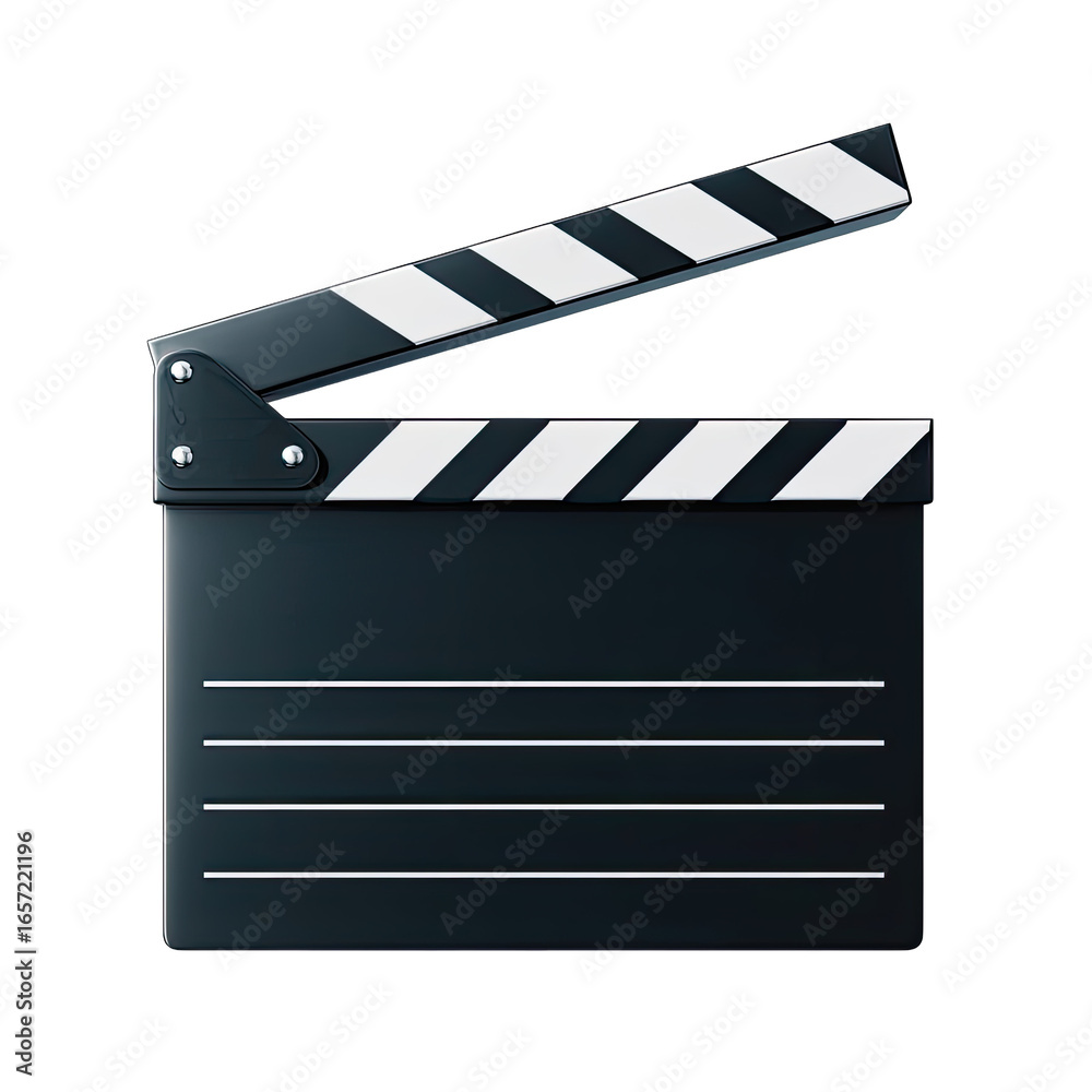 Obraz premium A flat, graphic depiction of a movie clapperboard