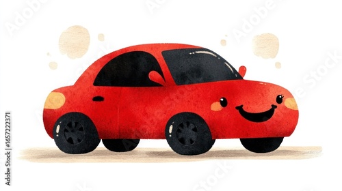 Cute red car illustration