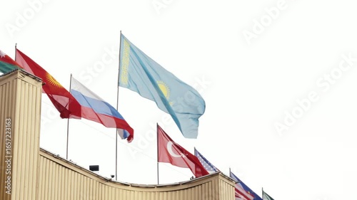 Flag of Kazakhstan in the wind. World politics