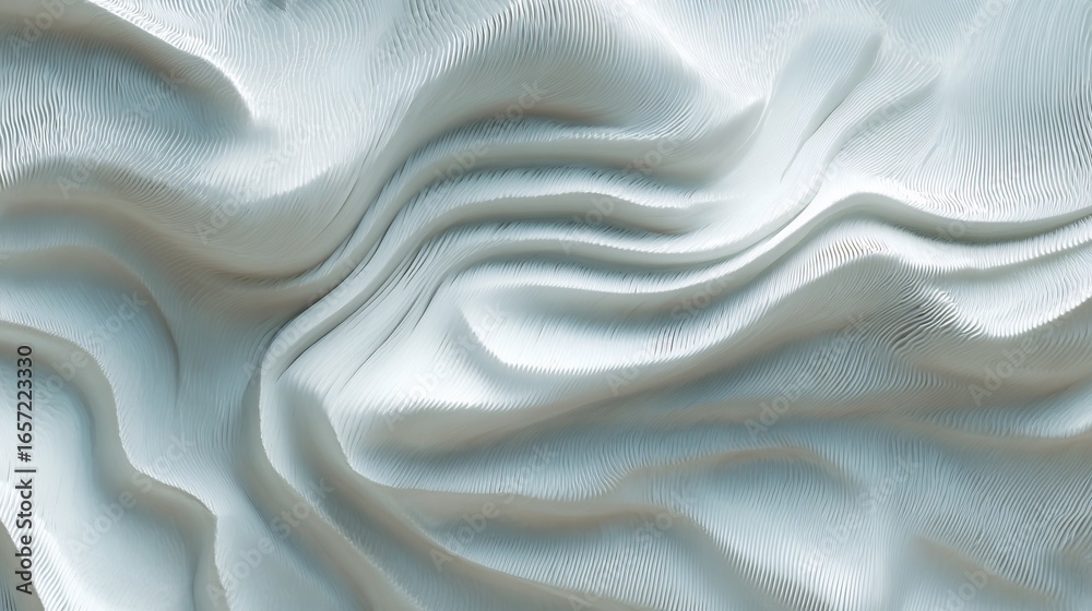 Obraz premium Abstract fluid fabric folds, subtle light & shadows reveal organic pattern