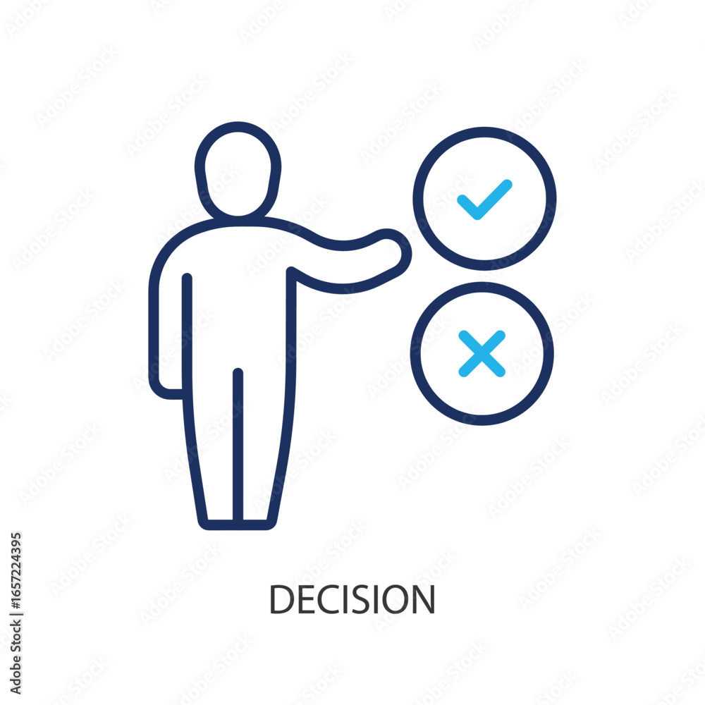 Obraz premium Decision thin line vector icons.