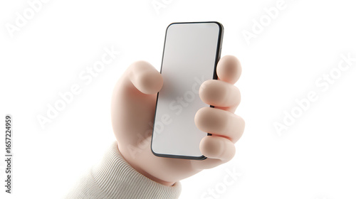 Hand Holding Smartphone on transparant background