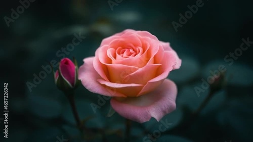 Timelapse video of a pink rose blooming. 