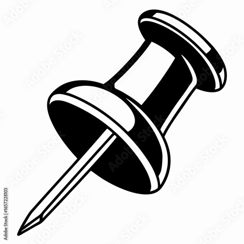 Push Pin Thumbtack Minimal Vector Line Art