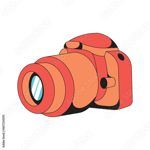 Camera Digital Cartoon Icon Illustration