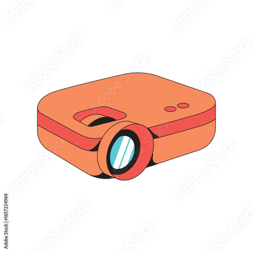 LCD Projector Cartoon Icon Illustration