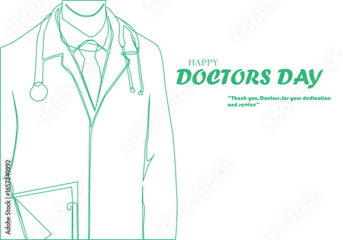 vector illustration of a doctors day card