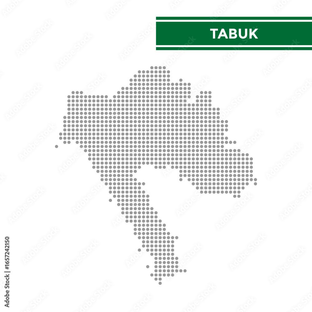 Fototapeta premium Dotted map of Tabuk Province in Saudi Arabia