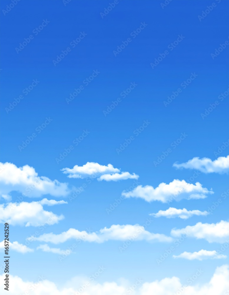 Fototapeta premium Clear sky with scattered clouds (1)