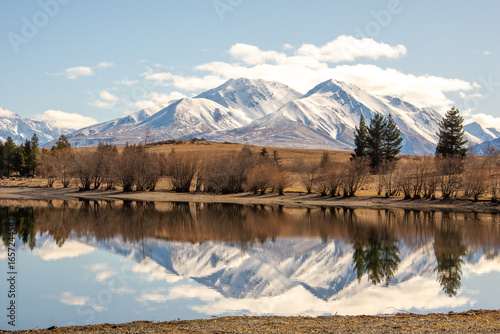 Dramatic mountain reflections