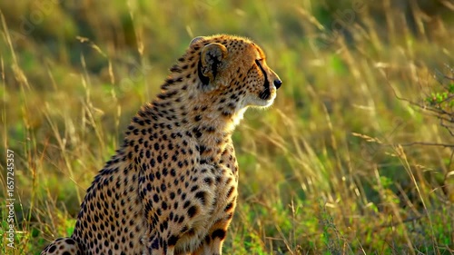 Cheetah in African Grassland