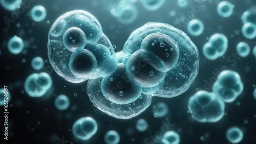 Cells dividing.  Abstract science image