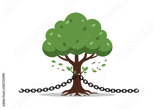 Chained Tree A Symbol of Environmental Restraint and the Fight for Conservation
