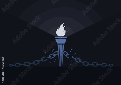 Breaking Free A Torch of Liberty, Shattering the Chains of Oppression
