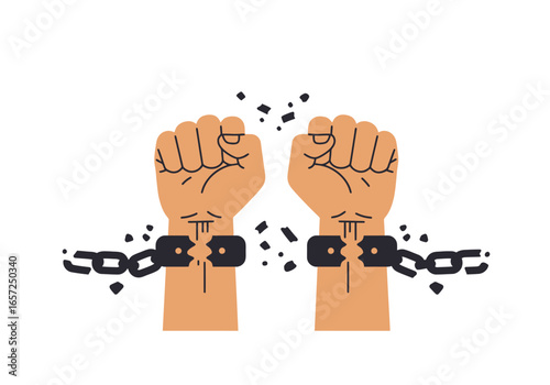 Breaking Chains of Oppression Symbolizing Freedom, Resilience, and the Fight for Liberation Through Strength