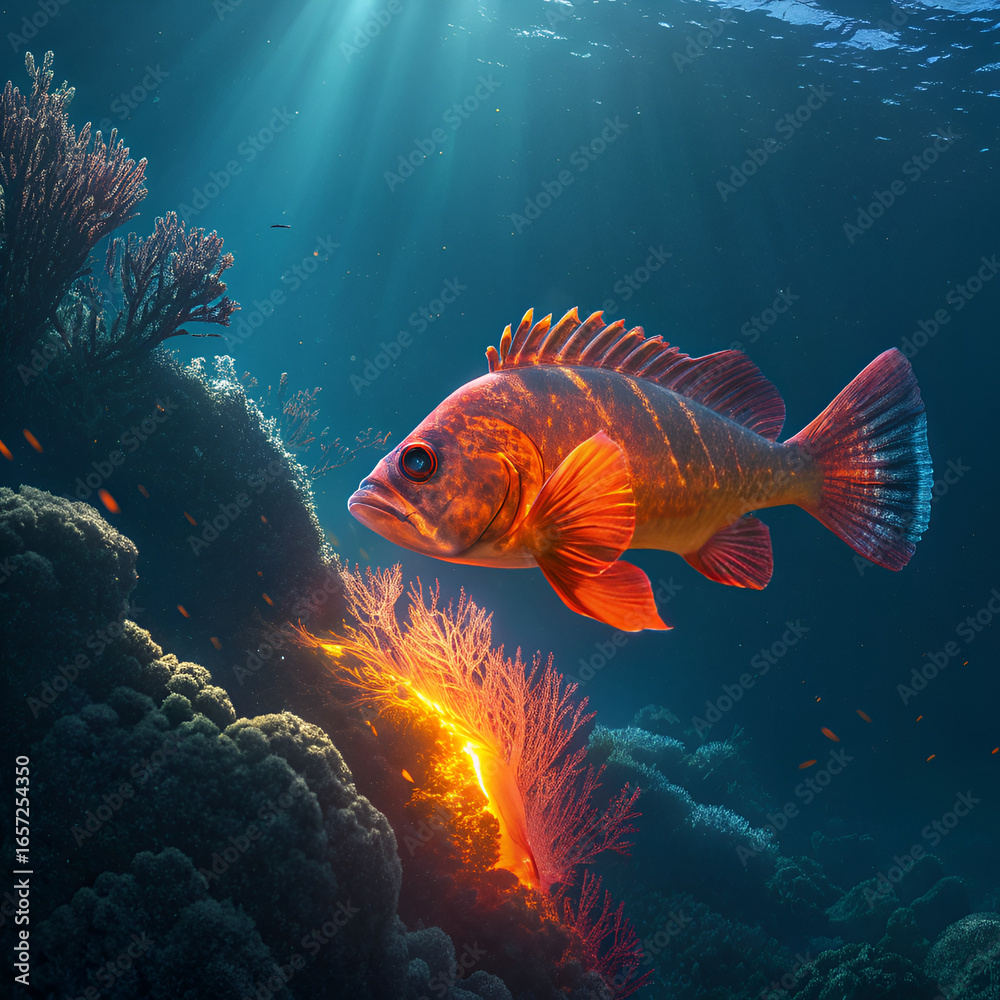 Fototapeta premium tropical fish in aquarium