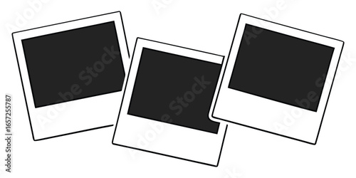 Polaroid photos on white with chain detail