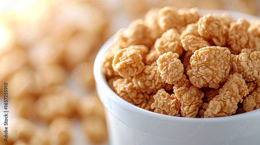Obraz premium Crispy snacks spilling from a white cup