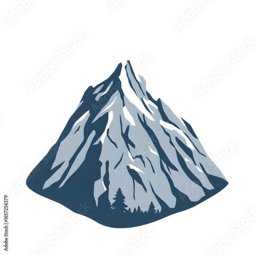 Mountain peak PNG icon isolated with transparent background