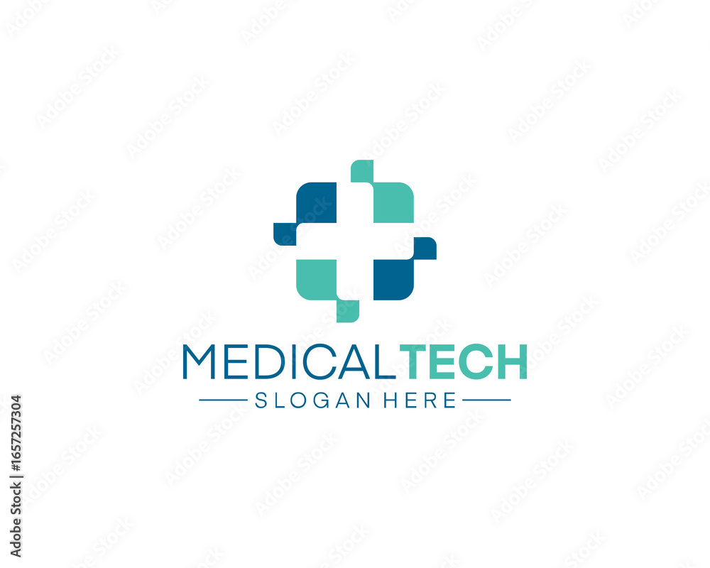 Obraz premium Medical tech logo