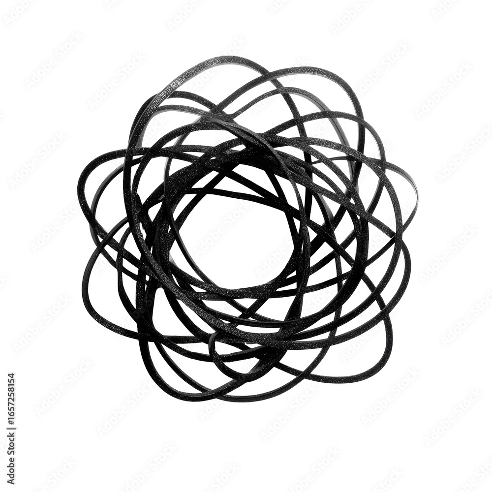 Abstract black circular form composed of interwoven, slightly blurred lines Abstract black circular form composed of interwoven, slightly blurred lines