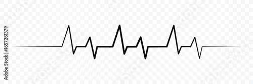 Heartbeat line icon. Heart rhythm, cardiology, medical pulse, ECG, EKG design, healthcare, cardiogram. Vector illustration