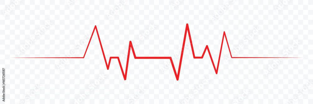 Obraz premium Heart beat icon set. Electrocardiogram. Wave pulse. health icon, heartbeat line, cardiograph icon, heart rhythm symbol. Red cardiology pulse icons. Vector illustrator