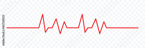 Heart beat icon set. Electrocardiogram. Wave pulse. health icon, heartbeat line, cardiograph icon, heart rhythm symbol. Red cardiology pulse icons. Vector illustrator