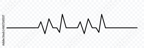 Heartbeat line icon. Heart rhythm, cardiology, medical pulse, ECG, EKG design, healthcare, cardiogram. Vector illustration