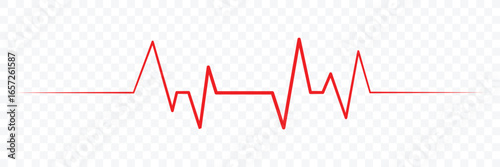 Heart beat icon set. Electrocardiogram. Wave pulse. health icon, heartbeat line, cardiograph icon, heart rhythm symbol. Red cardiology pulse icons. Vector illustrator