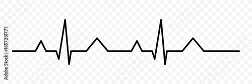 Heartbeat line icon. Heart rhythm, cardiology, medical pulse, ECG, EKG design, healthcare, cardiogram. Vector illustration