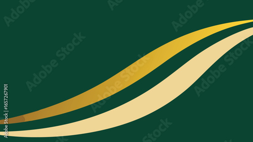 Elegant Green Background With Golden and Creamy Swirls vector illustration