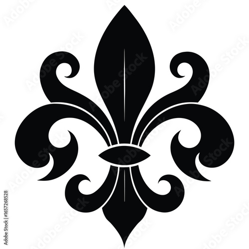 Black fleur de lis symbol white heraldry