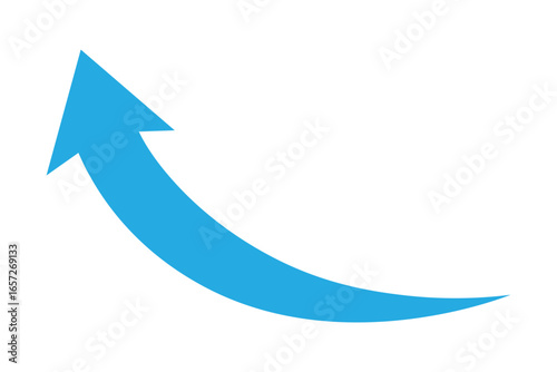 Wallpaper Mural Blue curve graph arrow icon for business growth success presentation infographic concept Torontodigital.ca