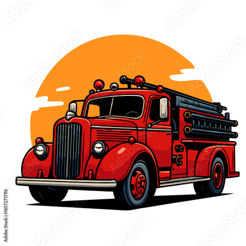 Vintage Fire Truck logo