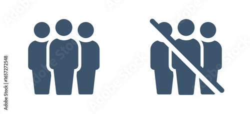 Group icon for no gathering, group off.