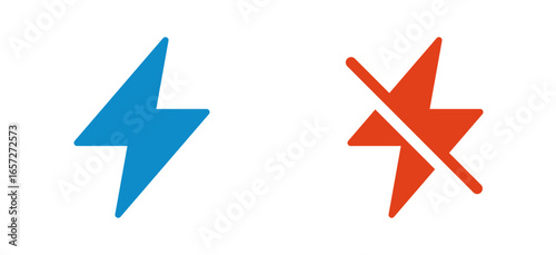 Lightning icon for energy, no power, power off.