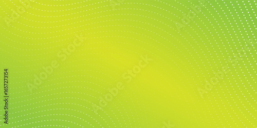 vector Green background with line waves and gradient variation dots. Modern simple art natural