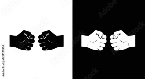 Two fists punching together symbolizing fight power conflict strength unity and resistance concept