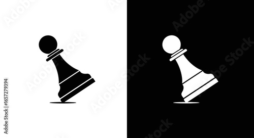 Fallen chess pawn symbol representing defeat challenge sacrifice and strategic game concept