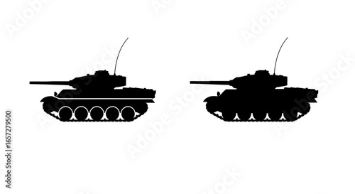 Heavy armored tank symbol representing war battle destruction power and modern military vehicle technology