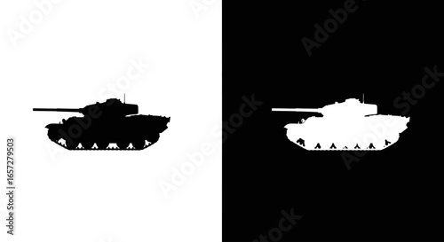 Military tank icon symbolizing war conflict defense power destruction and armored vehicle technology