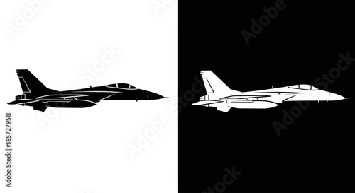 Military jet fighter plane symbol representing speed power combat war and advanced aviation technology
