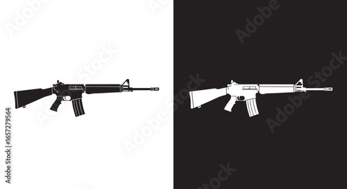 Assault rifle weapon symbolizing war combat violence power and modern firearm military technology