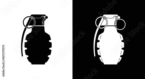 Explosive grenade icon symbol representing war violence combat danger and destructive weapon technology
