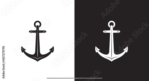 Anchor icon symbolizing stability strength hope marine navigation and nautical maritime symbol design