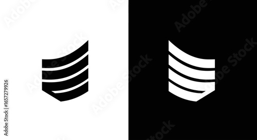Military rank stripes icon symbolizing authority order hierarchy insignia and soldier power concept design