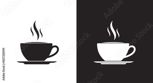 Cup of hot tea or coffee icon symbol representing beverage drink lifestyle breakfast caffeine and culture